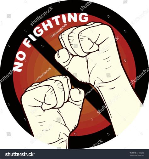 No Fighting Fighting Not Allowed Stock Vector (Royalty Free) 82458232 ...