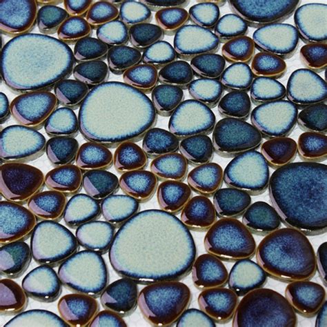 Great selection of tile backsplashes for kitchens, bathrooms and bars. Green porcelain pebble tile heart-shaped mosaic glazed ...
