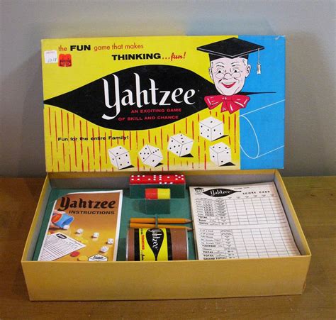 Vintage Yahtzee Game Complete Original Box Es Lowe Etsy Yahtzee