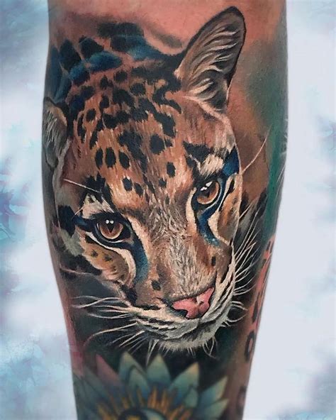 Leopard Tattoo In 2021 Leopard Tattoos Colour Tattoo Realism Tattoo
