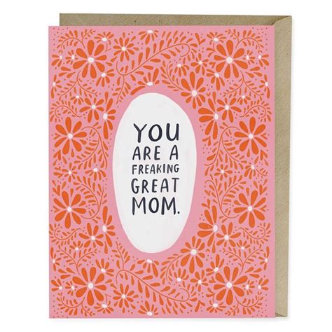 Freaking Great Mom Mothers Day Greeting Card Mom Cards Mothers Day