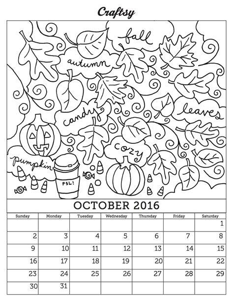 Coloring Pages 8 Printable Calendar