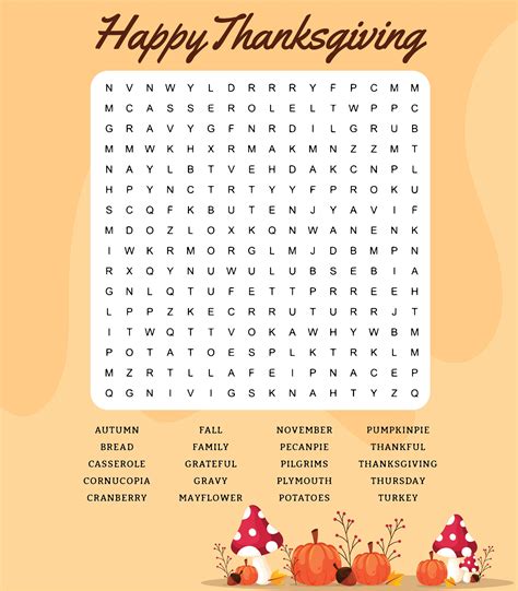 Best Printable Thanksgiving Word Search Puzzles Printablee The Best
