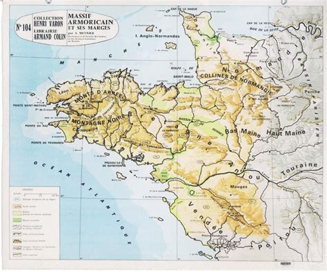 Massif Armoricain Carte Géographique Vacances Arts Guides Voyages