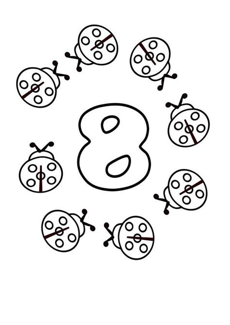 When the force awakened, a new little droid was introduced. Ladybugs Surrounds Number 8 Coloring Page : Bulk Color in ...