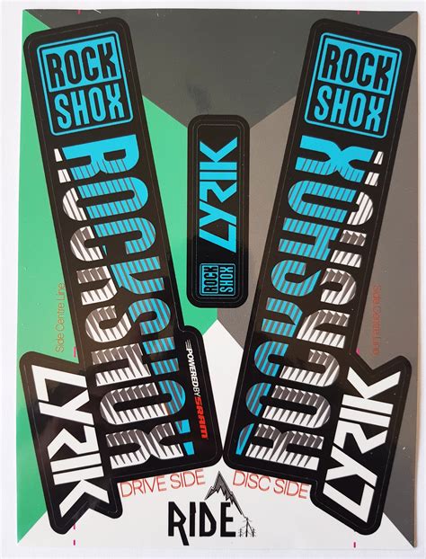 Rockshox Lyrik Fork Stickersdecals Bluewhite Ride Decals