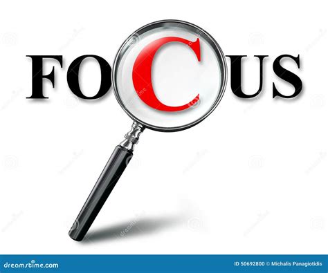 Focus Word Concept With Magnifying Glass Stock Illustration