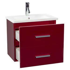 Want to shop bathroom vanities nearby? Foremost Scarlet 24-in Single Sink Red Bathroom Vanity With Vitreous China Top | Lowe's Canada