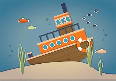 Sunken Ship Vector 94536 Vector Art At Vecteezy