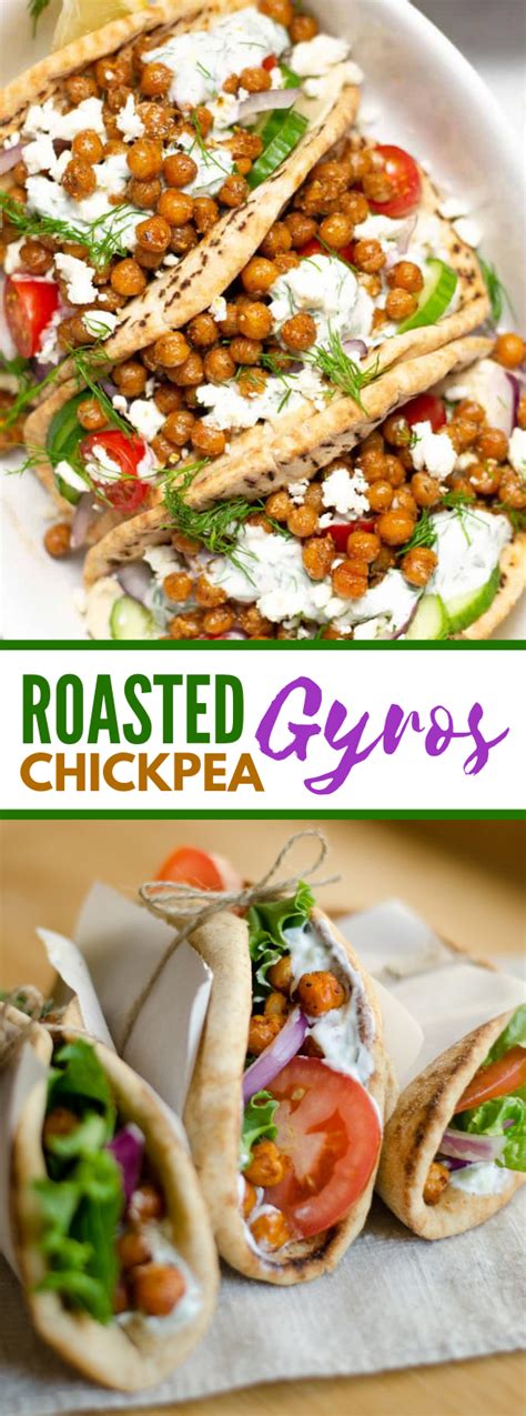 Roasted Chickpea Gyros Vegetariandinner Sandwiches Vegetarian Gyro