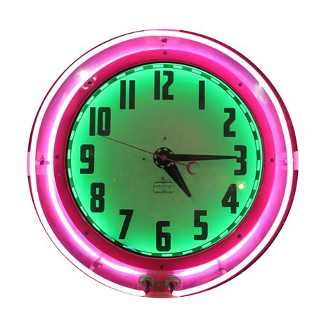 Large 1950s Cleveland Neon Clock At 1stdibs Cleveland Neon Clock For
