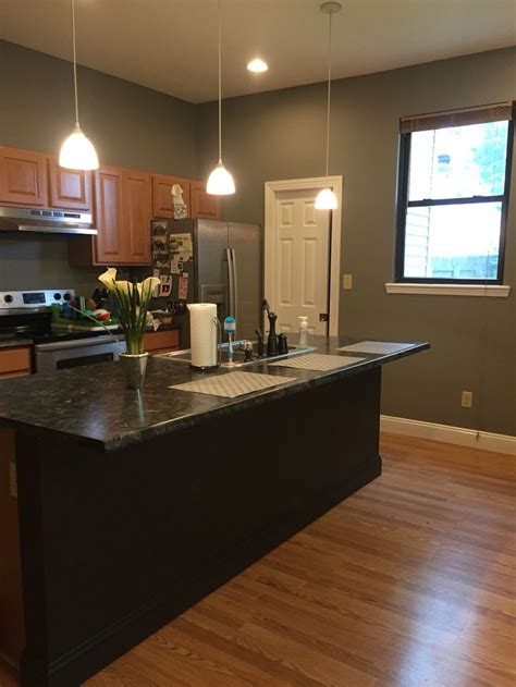 Sherwin Williams Sw Dovetail Gray Kitchen Focal Island Kitchen Island