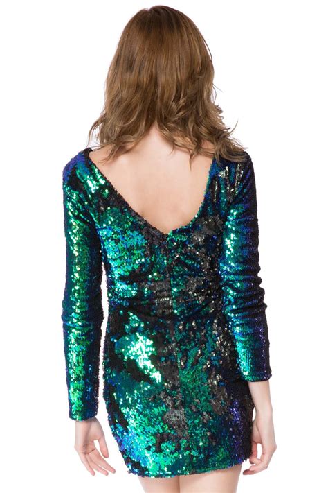 Sequins Long Sleeve Bodycon Prom Dress Green Green Prom Dress Bodycon Prom Dress Dresses
