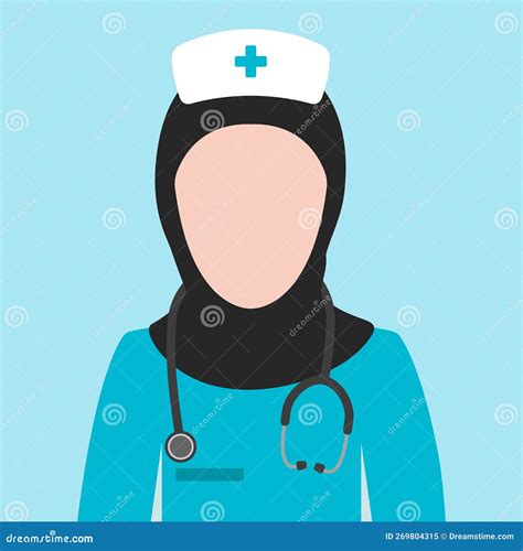 muslim nurse paramedic avatar wearing hijab clipart icon png illustration royalty free stock