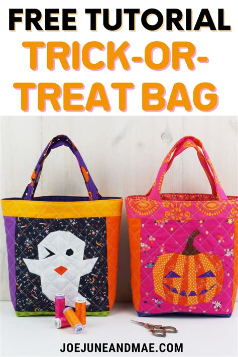 Trick Or Treat Bag Free Tutorial In 2021 Halloween Bags Halloween