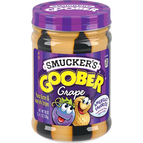 Smuckers Goober Peanut Butter And Grape Jelly Stripes 18 Ozs