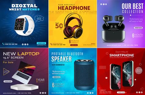 Electronics Product Social Media Ads Banner Design Concepts