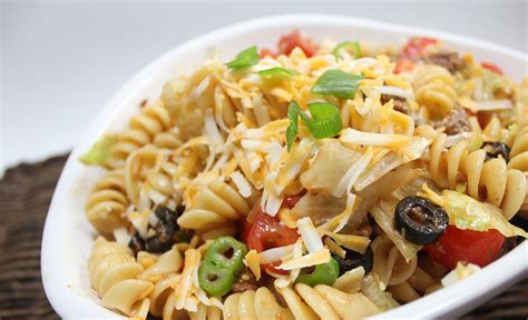 Pasta salad is easy to make. Food Recipes | Restive But Festive | Taco Pasta Salad