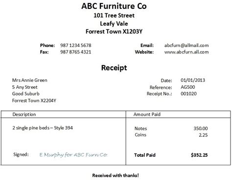 Official Receipt Template Word PDF Template