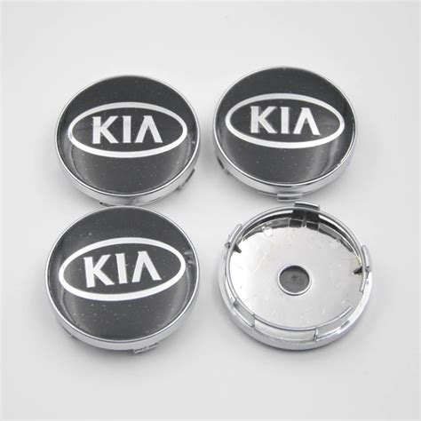 4x 60mm Black Metal KIA Wheel Center Hub Caps Kia Cerato Sportage K2 K3