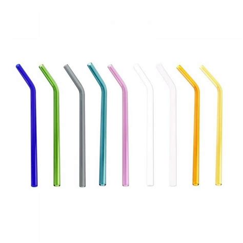0 31 7 1 reusable bent glass drinking straws heat resistant shatter resistant non toxic eco