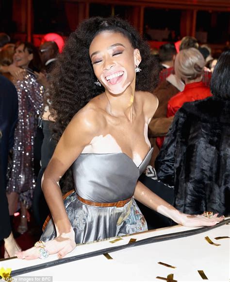 Winnie Harlow Puts On A Leggy Display At Fashion Awards Daily Mail Online