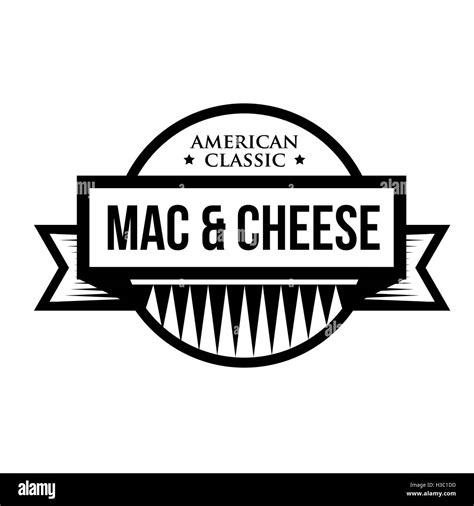 Mac And Cheese Macaroni American Classic Vintage Stamp Stock Vector