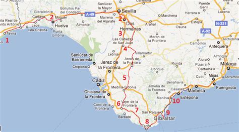 Mapa online de málaga, españa googlemapa. Sista spurten, Malaga-Venedig 2017: Tavira-Sevilla-Tarifa ...