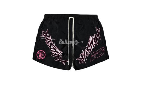 Hellstar Waxed Nylon Black Shorts Bullseyesb Bullseye Sneaker Boutique