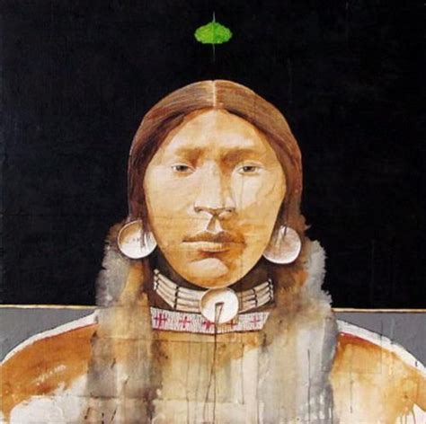 Ben Wright Lakota Woman With Cottonwood Leaf Native American