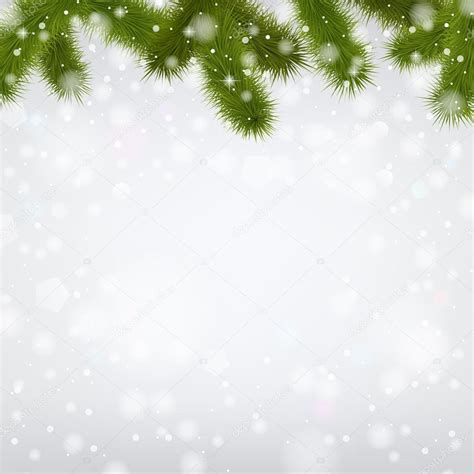 Christmas Snowy Background With Fir Branches Stock Vector Image By