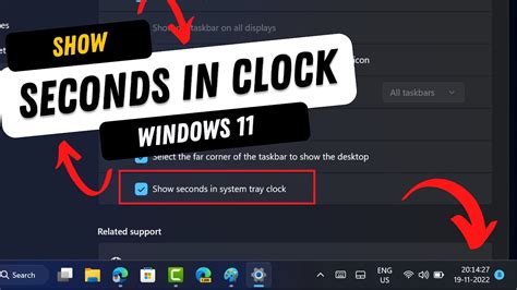 How To Show Seconds In Windows 11 Taskbar Clock System Tray Clock