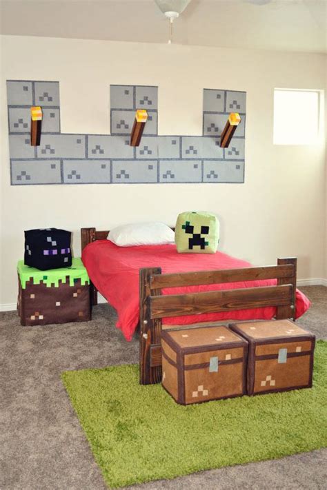 Bedroom Interior Design Minecraft Ideas Simple Wooden Gaming Setup