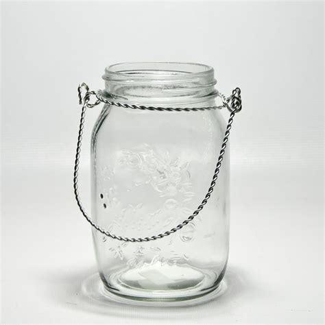 Clear Glass Mason Jar With Wire Handle Hanging Mason Jars Mason Jars