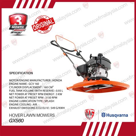 Husqvarna Gx560 160cc 40hp Petrol Hover Lawn Mower Powered By Honda