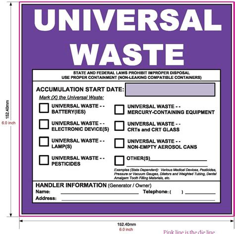 Universal Waste Label Template