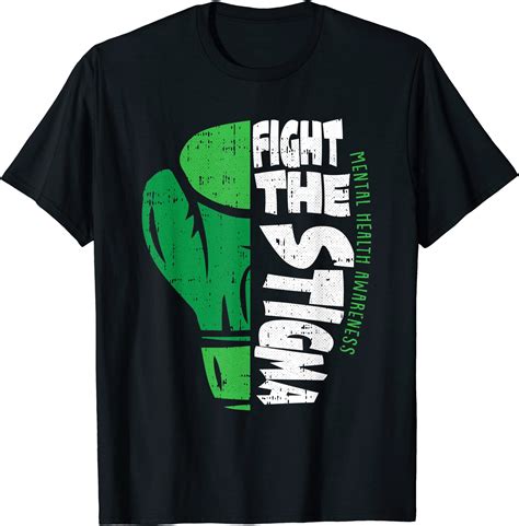 Fight The Stigma Mental Health Awareness Green Ribbon T Shirt Men Buy