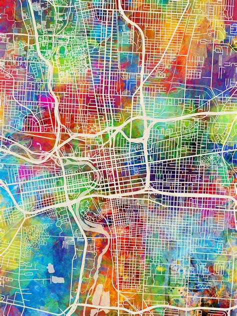 Columbus Ohio City Street Map 54 Digital Art By Michael Tompsett Pixels
