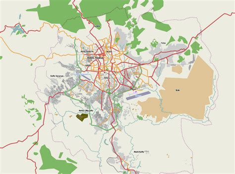 General Map Of Addis Ababa Africa Map Map Addis Ababa