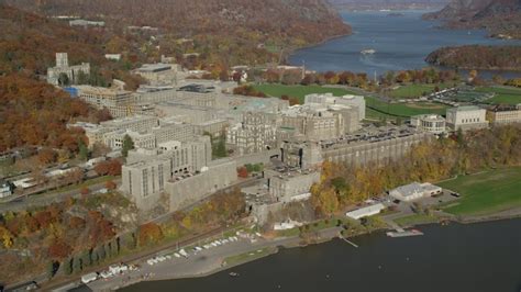 6k Stock Footage Aerial Video Orbit West Point Military Academy In