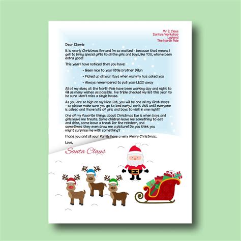 Editable Letter From Santa Printable Letter From Santa Letter Download