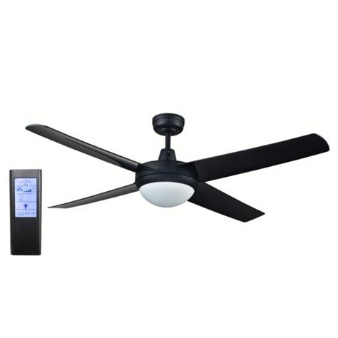 Master bedroom, white ceiling fan with light and remote control. Genesis 52 Inch (1320mm) Black Ceiling Fan with ABS Blades ...