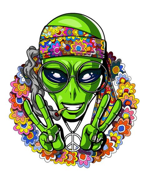 Alien Hippie Stoner Digital Art By Nikolay Todorov Fine Art America