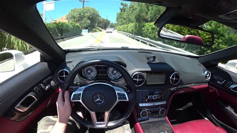 Driving POV Mercedes SL550 R231 2013 LA Beverly Hills