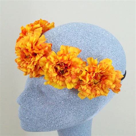 Marigold Flower Crown Marigold Flower Flowers In Hair Marigold