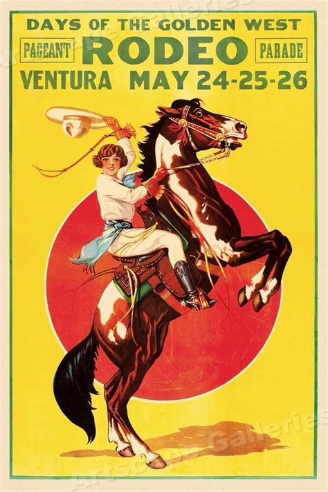 1933 Days Of The Golden West Rodeo Vintage Style Western Poster 16x24 Ebay Rodeo Poster