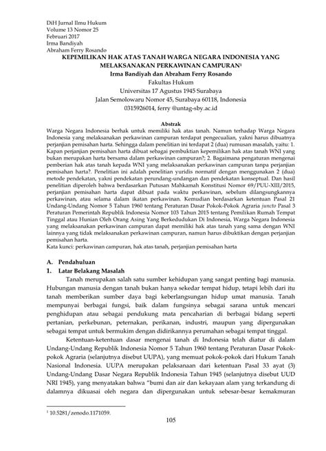 Malaysia merupakan antara negara yang melaksanakan cukai penggunaan itu pada 1 april, 2015, pada angka satu digit iaitu 6.0 peratus. (PDF) KEPEMILIKAN HAK ATAS TANAH WARGA NEGARA INDONESIA ...