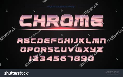 Chrome Steel Sports Artistic Font Typography Vector De Stock Libre De