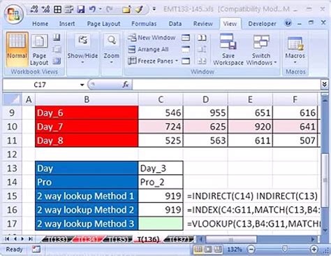 Excel Magic Trick 136 Two 2 Way Lookup With Vlookup And Match Video