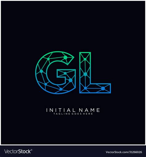Gl Letter Logo Icon Design Template Elements Vector Image